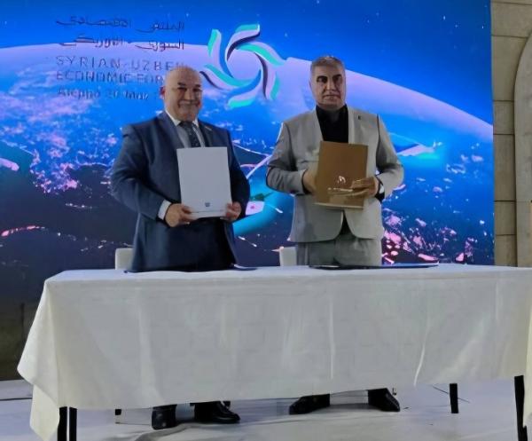 توقيع اتفاقية تعاون بين غرفتي صناعة حلب ونافوي الأوزبكية لتعزيز الاستثمار