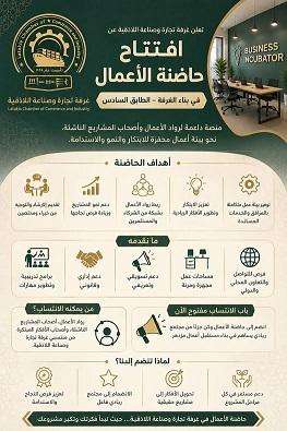غرفة تجارة وصناعة اللاذقية تعلن عن افتتاح حاضنة الأعمال لدعم المشاريع الناشئة