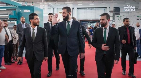 الرئيس أحمد الشرع يفتتح معرض سوريا الدولي للنسيج ناس تكس في دمشق
